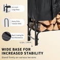 thumbnail image 3 of Bingirl 4Ft Firewood Rack Cover Set Heavy Duty Steel Log Holder Black, 3 of 6
