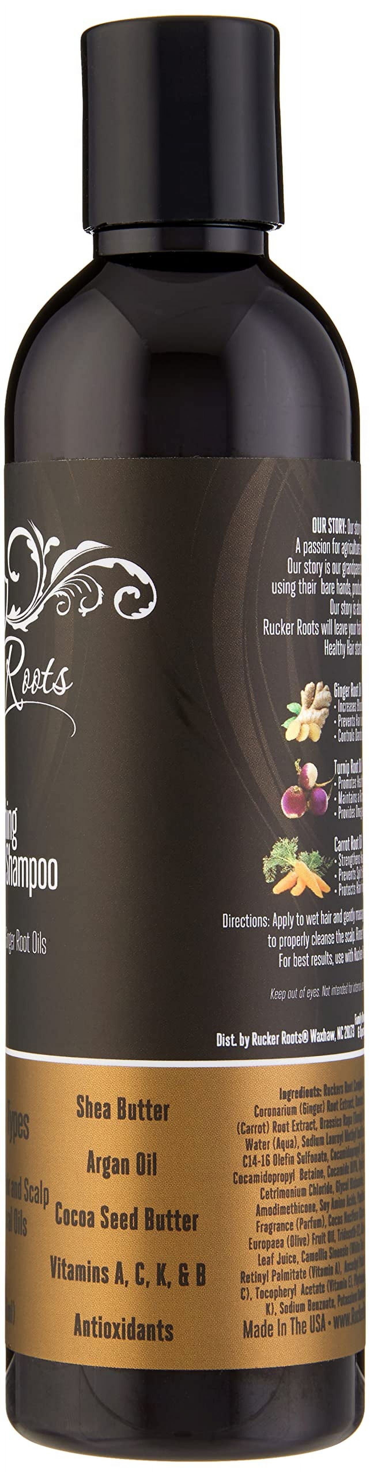 Rucker Roots Smoothing Sulfate Free Shampoo with Turnip, Carrot, Ginger Root, 8 oz., Adult