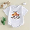 thumbnail image 2 of Baby Onesies Boy Newborn Baby Short Sleeve Western Romper Birthday Outfits Summer Casual Round Neck Cowboy Hat Print Bodysuit, 2 of 9
