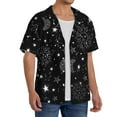 thumbnail image 4 of Balery Space Galaxy Men's Casual Button Down Shirt Short Sleeve Textured Summer Cuban Beach Shirts-4X-Large, 4 of 7