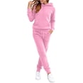 thumbnail image 5 of GiLiling Hoodie Sweatsuit Set for Boys Girls 2 Piece Hooded Sweatshirt Jogger Sweatpants Tracksuit Kids Athletic Solid Outfits (Pink, 6-7 Years), 5 of 8