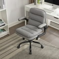 thumbnail image 3 of VECELO Ergonomic Office Chair, PU Leather Thick Padding Swivel Executive Computer Desk Chair With Upholstered Flip-Up Arms, Gray, 3 of 10