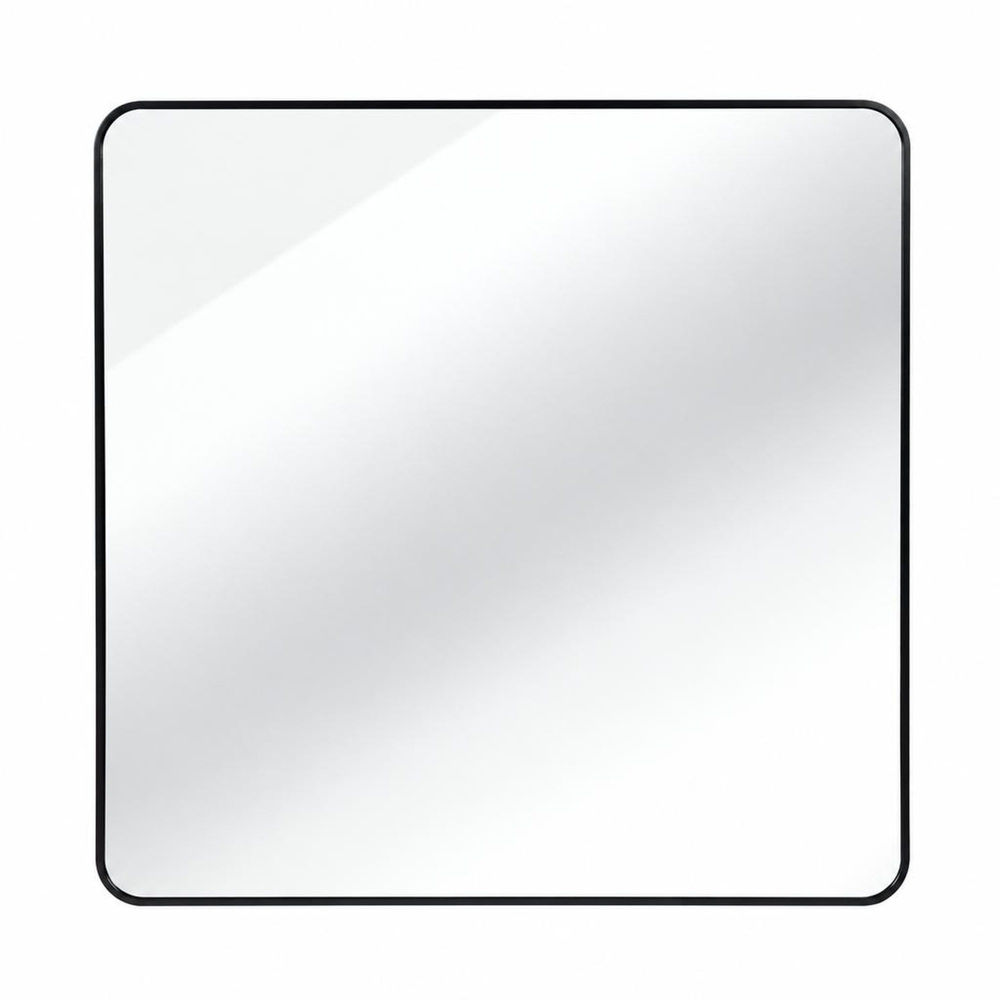 30 in x 30 in Square Bathroom Mirror Black Aluminum Frame 4mm HD Glass Shatterproof Wall Mount for Vanity and Living Room