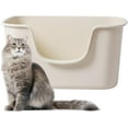 thumbnail image 4 of Extra Large Jumbo Cat Litter Box for Maine Coon Cats, Open Top High-Sided Anti-Splash Litter Pans, Durable XL Kitty Bathroom for Multi-Cat Households (Cream), 4 of 6