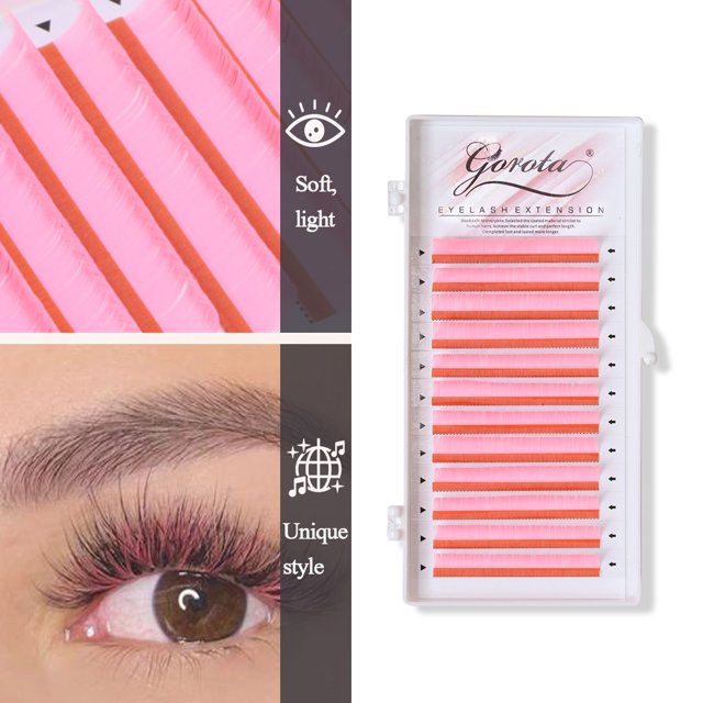 Extensión de pestañas de neón UV Gorota, pestañas que brillan en la oscuridad, verde fluorescente, brillante, colorido, a granel, extensión de pestañas individuales clásicas Tan Jianjun unisex