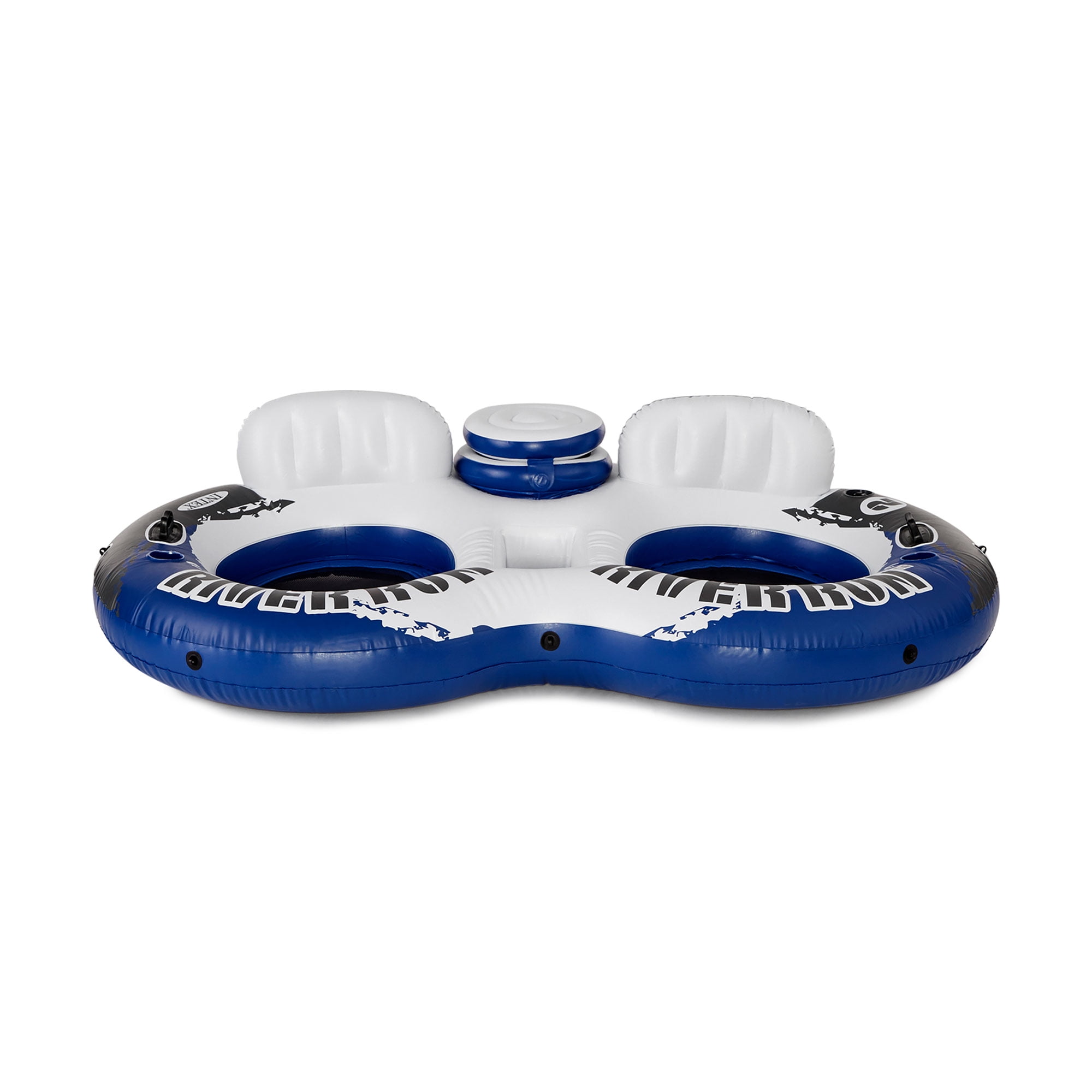 Inflatable River Run II Double Seater Lounge Pool Float in Blue & White, Adult