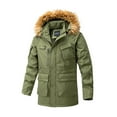 thumbnail image 2 of NaWent Men's Winter Snow Coat Warm Ski Jacket Waterproof Hooded Work Outerwear Army Green 10(XL), 2 of 9