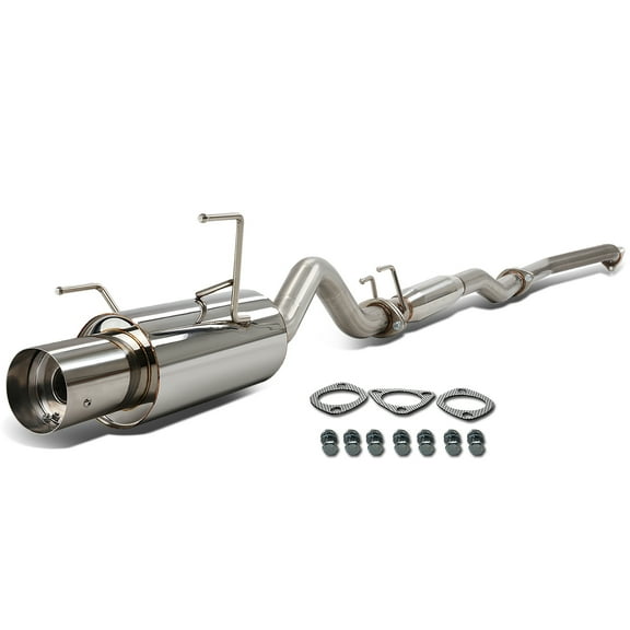 DNA Motoring CBE-ARSX-NS For 2002 to 2006 Acura RSX Catback Exhaust System 4" Tip Muffler - Base Non-S DC5 03 04 05
