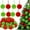Green&Red, variant on 24 Pcs Furry Christmas Ball Ornaments,Bexikou 2.36 Inch Christmas Tree Ball Ornaments,Christmas Ball Hanging Ornaments for Xmas Tree, Home, Party, Holiday Christmas Decorations