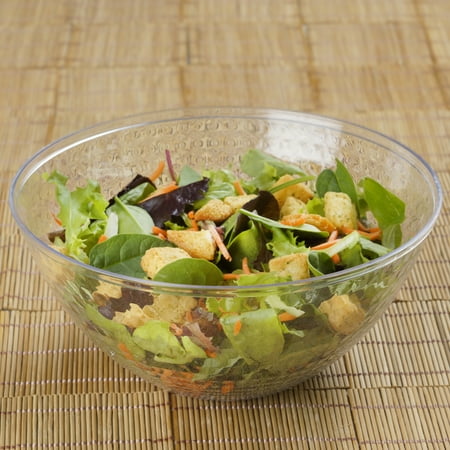 - BalsaCircle 4 pcs 2 qt Disposable Textured Clear Plastic Serving Bowls