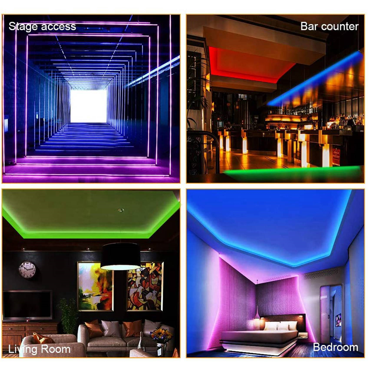 3 set 20M RGB Light 3528 1200LEDs Flexible LED Light Strip with 44 Key Remote for Bedroom Christmas