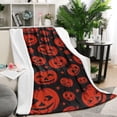 thumbnail image 2 of Pumpkin and Black Cat Pattern Halloween Blanket - Spooky Vintage Style 50x60 Inch Ultra Soft Plush Throw for Home Decor, 2 of 5