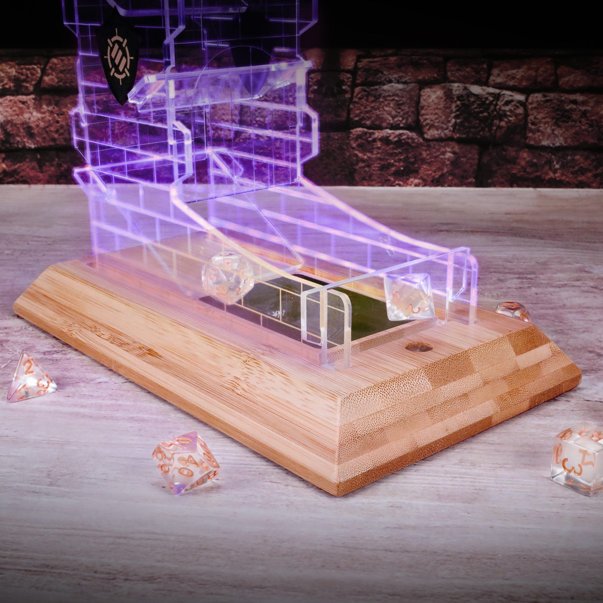Tabletop LED Dice Tower with 7pc Dice Set