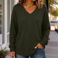 thumbnail image 6 of Tqcoqu Women's Ribbed V‑Neck Sweatshirt, Loose Long Sleeve Knit‑Like Pullover Casual Loungewear Top, 6 of 9
