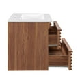 thumbnail image 2 of Render 24" Wall-Mount Bathroom Vanity Walnut White, 2 of 6