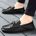 thumbnail image 6 of Men's Casual Loafers Slip On Leather Shoes Comfortable Lightweight Driving Shoes Male Moccasins Classic Penny Loafer Flats Boat Shoes Outdoor Walking Shoes, 6 of 18