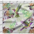 thumbnail image 2 of Soimoi Floral Printed,Cuddle Minky Fabric, Sewing Fabric by The Yard 56 Inch Wide,Decorative Plush Soft Fabric, Baby Garments, Toys and Blankets, Green & Purple, 2 of 5
