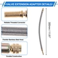 thumbnail image 3 of Juego de extensión de válvula de neumático de cobre de 180 grados con adaptador de inflado de válvula de acero inoxidable de 300 mm para automóvil, motocicleta, camión y bicicleta, 3 of 6