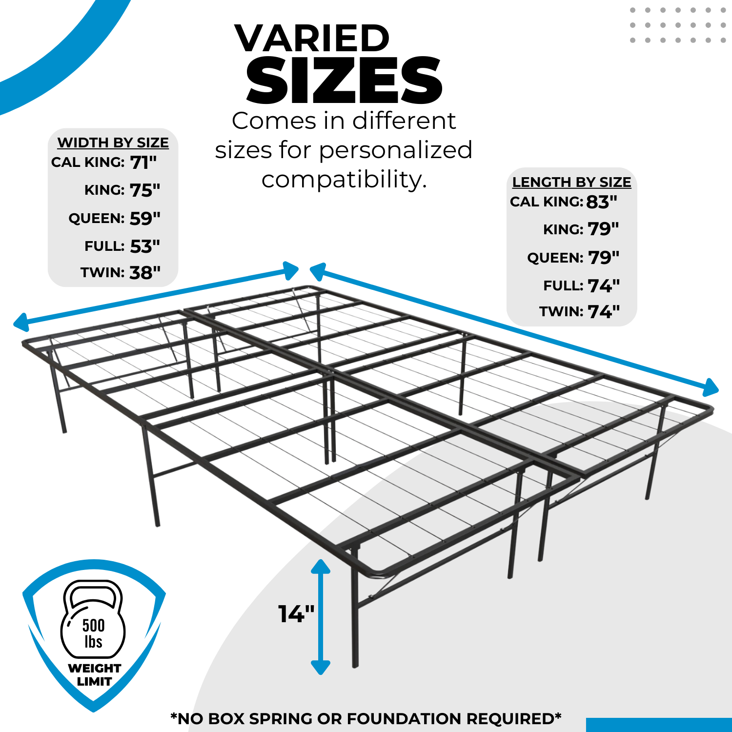 Boyd Sleep 14" Queen Metal Platform Bed Frame, Black photo 7