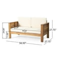 thumbnail image 4 of Rabun Outdoor Acacia Wood 4 Seater Chat Set with Cushions, Teak and Cream, 4 of 15