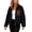 Black, variant on UQJfacai Sherpa Fuzzy Fleece Jacket For Women Zip Up Stand Collar Coat With Chest Pocket Fall Winter Casual Outwear