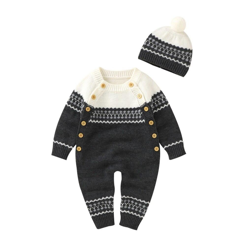 Baby Newborn Girl Winter Knitted Sweater Romper Cotton Jumpsuit Outfit Clothes 