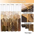 thumbnail image 4 of Ikfashoni Hookless Shower Curtain with Snap in Liner,Hexagon Brown Marble No Hook Waterproof Fabric Bath Curtain, 71"X74", 4 of 8