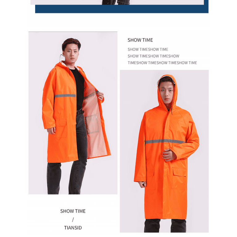 MOVSOU Raincoat Waterproof Men's Long Rain Jacket Lightweight
