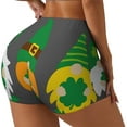 thumbnail image 2 of Fotbe Spring St Patrick’S Day Irish Gnomes Seamless Shorts, Womens Workout Shorts High Waist Stretch Booty Short for Gym/Yoga/Running/Biking-XX-Large, 2 of 9
