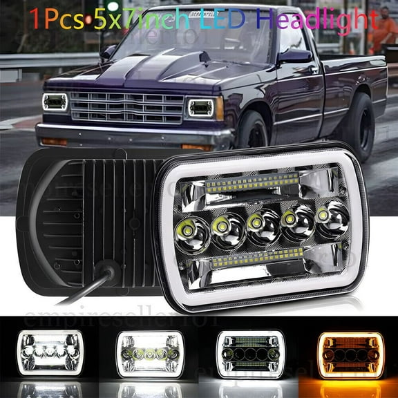 Fit 82-93 Chevy S10 Blazer GMC S15 7X6 Projector Halo LED Headlight Hi/Lo