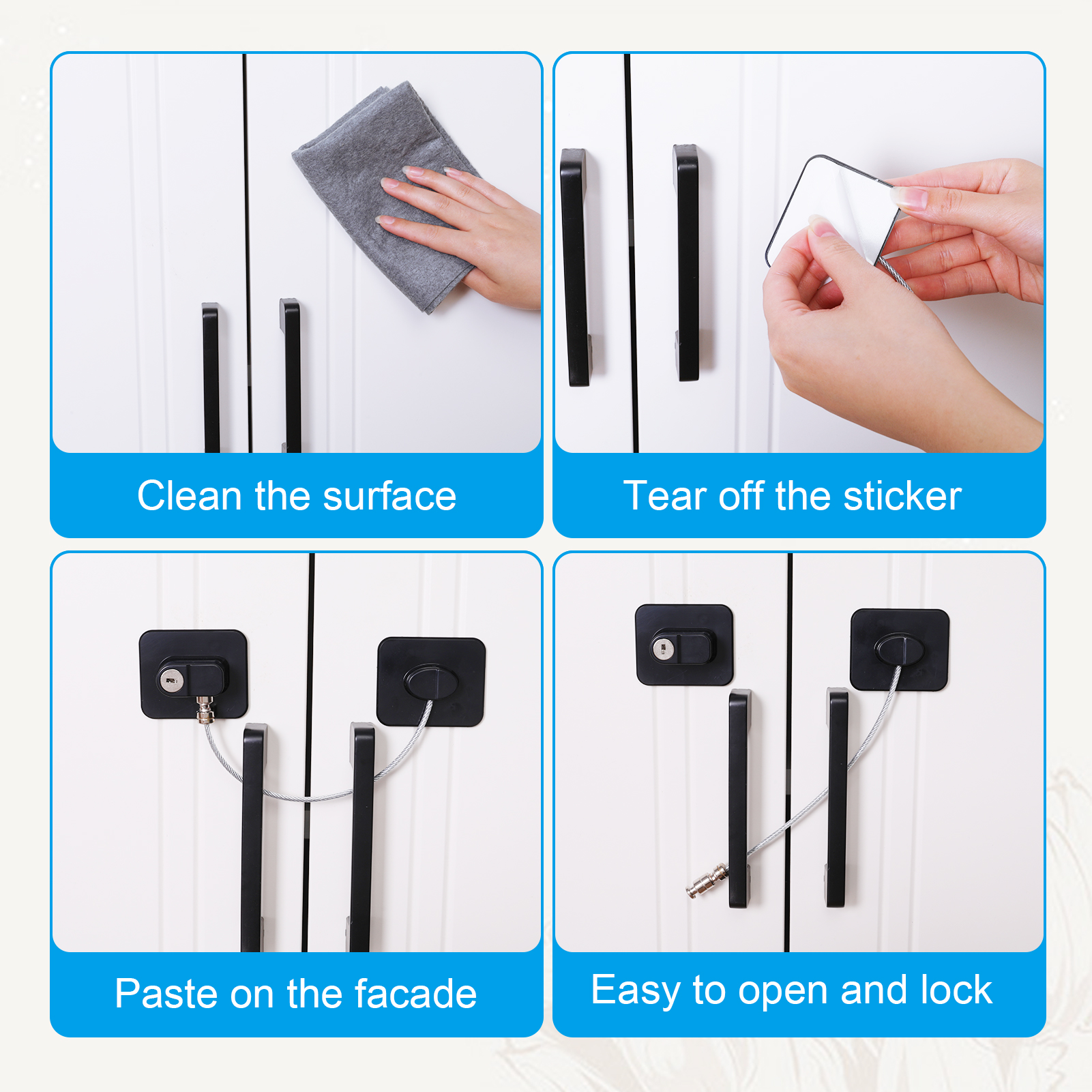Topekada Refrigerator Door Lock, 5-Pack with Keys photo 3