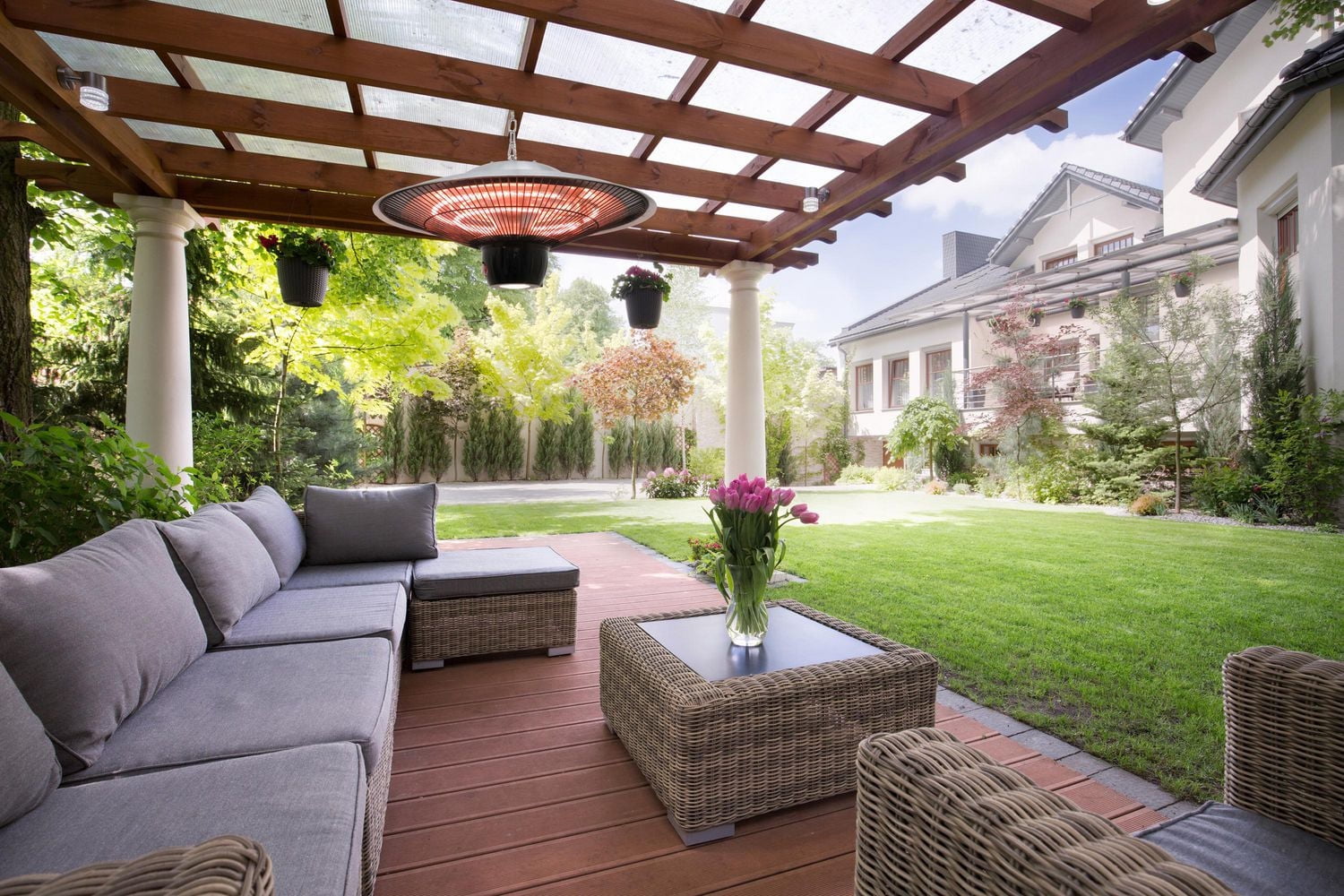 ENERG+ HEA-21544 Hanging Infrared Electric Outdoor Heater-Silver