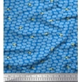 thumbnail image 1 of Soimoi Blue Crepe Silk Fabric Clouds & Bird Print Fabric by Yard 42 Inch Wide, 1 of 5
