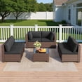 thumbnail image 4 of 7 Piece Outdoor Patio Conversation Sets,Asofer Patio Sectional Furniture Set and A Coffee Table for Courtyard,Poolside,Party, 4 of 7