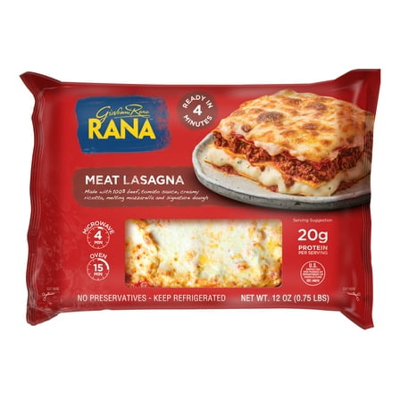 Giovanni Rana Lasagna Meat Premium Prepared Entre Tray (Single Serving, 12oz), Regular Refrigerated