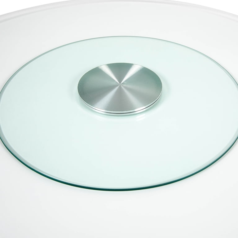 27-Inch Glass Lazy Susan Turntable - Aluminum Bearing, 200 Lb Load, Anti-Tip Design