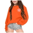thumbnail image 1 of MIASHUI Chandail à Manches Longues Imprimé Décontracté pour Filles, Orange, 7-8 Ans, 1 of 6