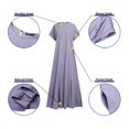 thumbnail image 6 of ZANZEA Women Short Sleeve Button Down Back Swing Solid Color Long Dress, 6 of 11