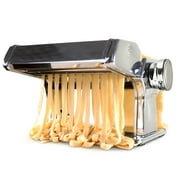 Eternal Living Manual Pasta Maker Machine with Clamp Removable Handle and Adjustable Thickness Settings, Stainless Steel