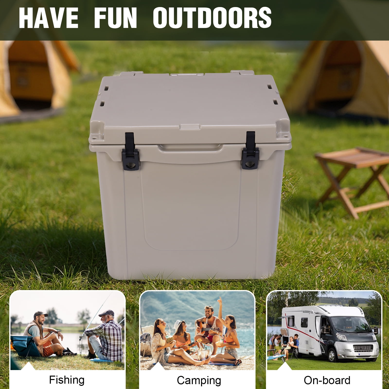 Qiyester Insulated Cooler Portable Hard Sided Ice Chest Lunch Box Anti-Slip with Pull Handle Wheels for Beach, Drink, Beverage, Camping, Picnic, Fishing, Boat, Barbecue (5L)