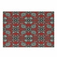 thumbnail image 1 of Mandala Cutting Board, Doodle Mandala Flower Ivy Swirls Classic Paisley Design Image, Decorative Tempered Glass Cutting and Serving Board, Small Size, Scarlet White Black, by Ambesonne, 1 of 1