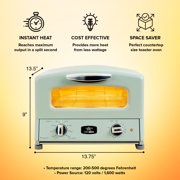 Sengoku HeatMate Countertop Toaster Oven w/ Graphite Technology, Olive