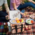 thumbnail image 5 of FORMRS Insulated Cooler Bag 24 Cans Capacity Soft Leakproof Lunch Box with Side Pockets, Abstract Orange Flowers, 5 of 7