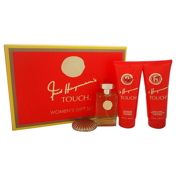 Perfume Fred Hayman Touch, set de 4 piezas, 100 ml, aerosol EDT para mujer