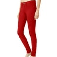 thumbnail image 2 of J. METHOD Women’s Skinny Pants Soft Everyday Solid Color Basic Slim Tight Fit Stretch Legging Jeggings Jeans NEWP77 Red M, 2 of 6