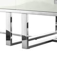 thumbnail image 6 of Hilo White Chrome Coffee Table - 2 Drawers, Hight Gloss Lacquer Finish, Polished Stainless Steel Base, 6 of 10