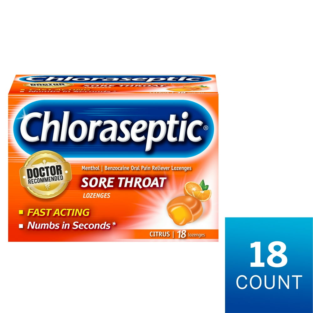 Chloraseptic Sore Throat Lozenges, Citrus Flavor, 18 Count Walmart