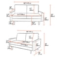 thumbnail image 4 of Koby Home Sectional Loveseat Couch Sofa Mid-Century 58" Sofas Couches for Living Room Lavender Pink, 4 of 4