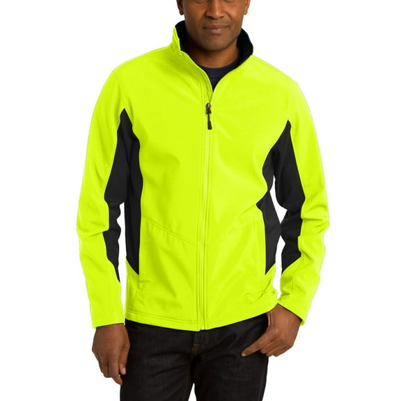 Just Blanks Men's Essential Jacket - Lightweight, Water-Resistant, Windproof, Versatile Outerwear, Safety Yellow/Black, 4XL