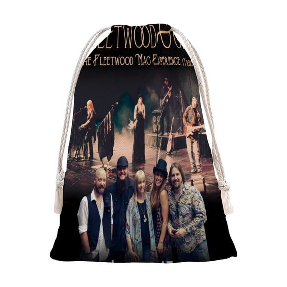 Fleetwood Mac Bolsa de regalo con cierre de cinta navideño para decoración de Navidad,40cm×52 cm.